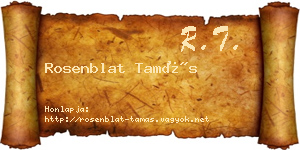 Rosenblat Tamás névjegykártya